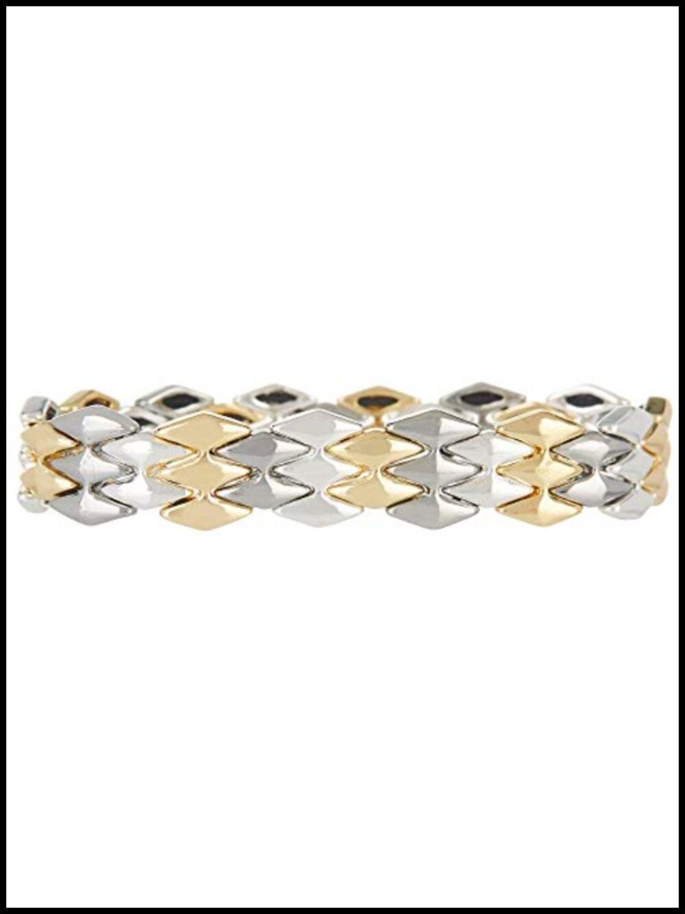 Nine West Stretch Bangle Bracelet Mixed Metal Layered Stackable Jewelry